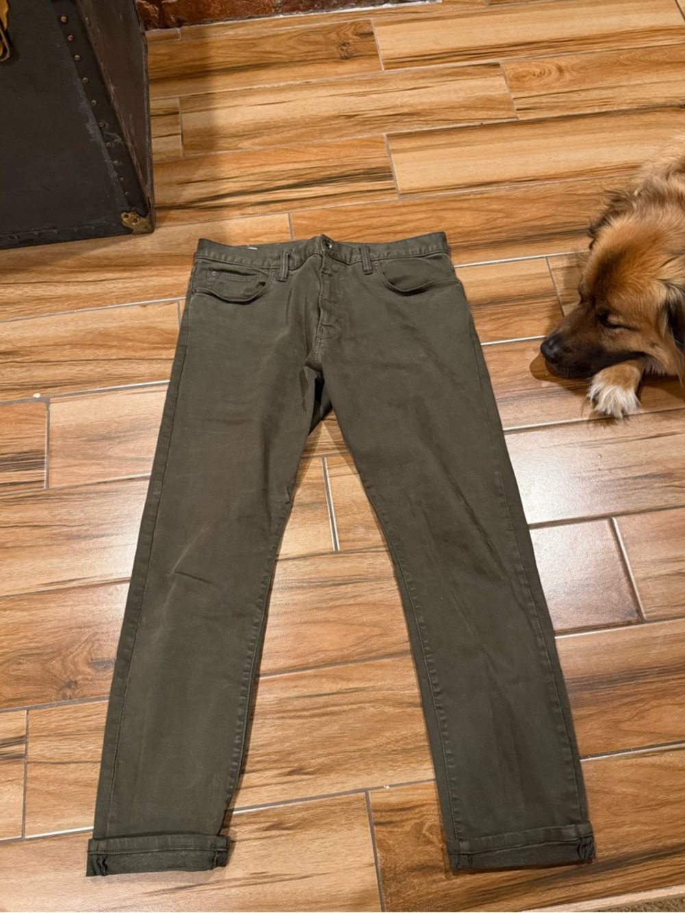 Todd Snyder Olive Tapered Cotton Pants